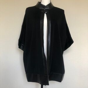 Ming Wang Solid Black Jacket Blazer Cardigan One Button Women's Size L NWT